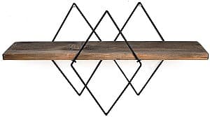 Полка на стену Trendy WR033 Орех (Коричневый)/Черный