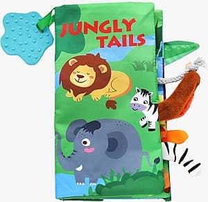 Carte educationala Kikka Boo Cloth book with teether Jungly Tails