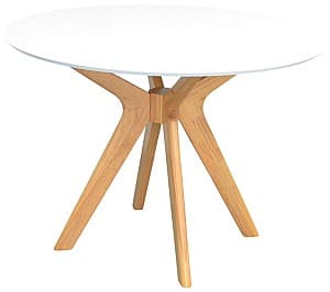 Masa din MDF Evelin Raffles Round White (Alb) / Bella Beech (Natural)