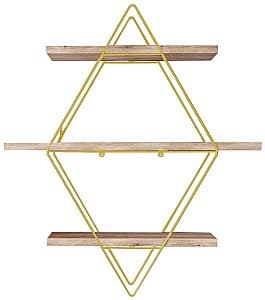 Raft de perete Trendy Prizma Auriu/Maro