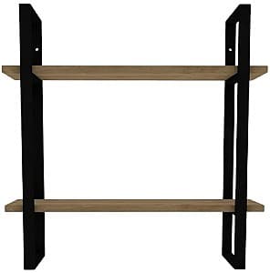 Полка на стену Trendy Buba Сапфировый дуб (Бежевый)/Черный