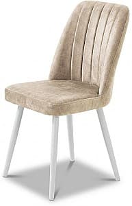 Scaun fier Kelebek Gold (Eco-Piele) Bej / Alb