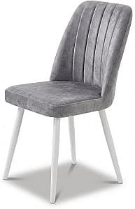 Железный стул Kelebek Gold (Эко-Кожа) Светло Серый / Белый