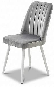 Scaun fier Kelebek Gold (Velur) Gri-Deschis / Alb