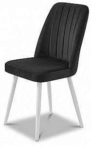 Scaun fier Kelebek Gold (Velur) Negru / Alb