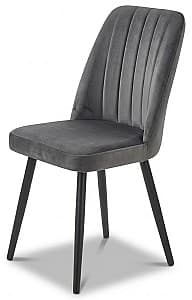 Scaun fier Kelebek Gold (Velur) Gri Închis / Negru