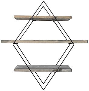 Полка на стену Trendy WR007 Орех (Коричневый)/Черный