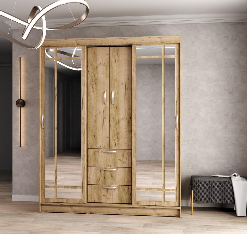 Dulap-cupe ML Mobila Diplomat 1700 Stejar Kraft Gri