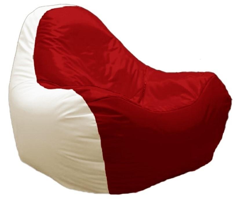 Fotoliu puf Relaxtime HiPoly Medium White/Red