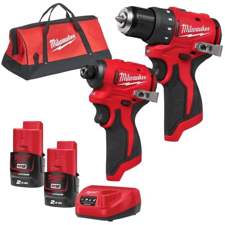 Set de scule electrice Milwaukee M12 BLPP2D-202B (4933500320)