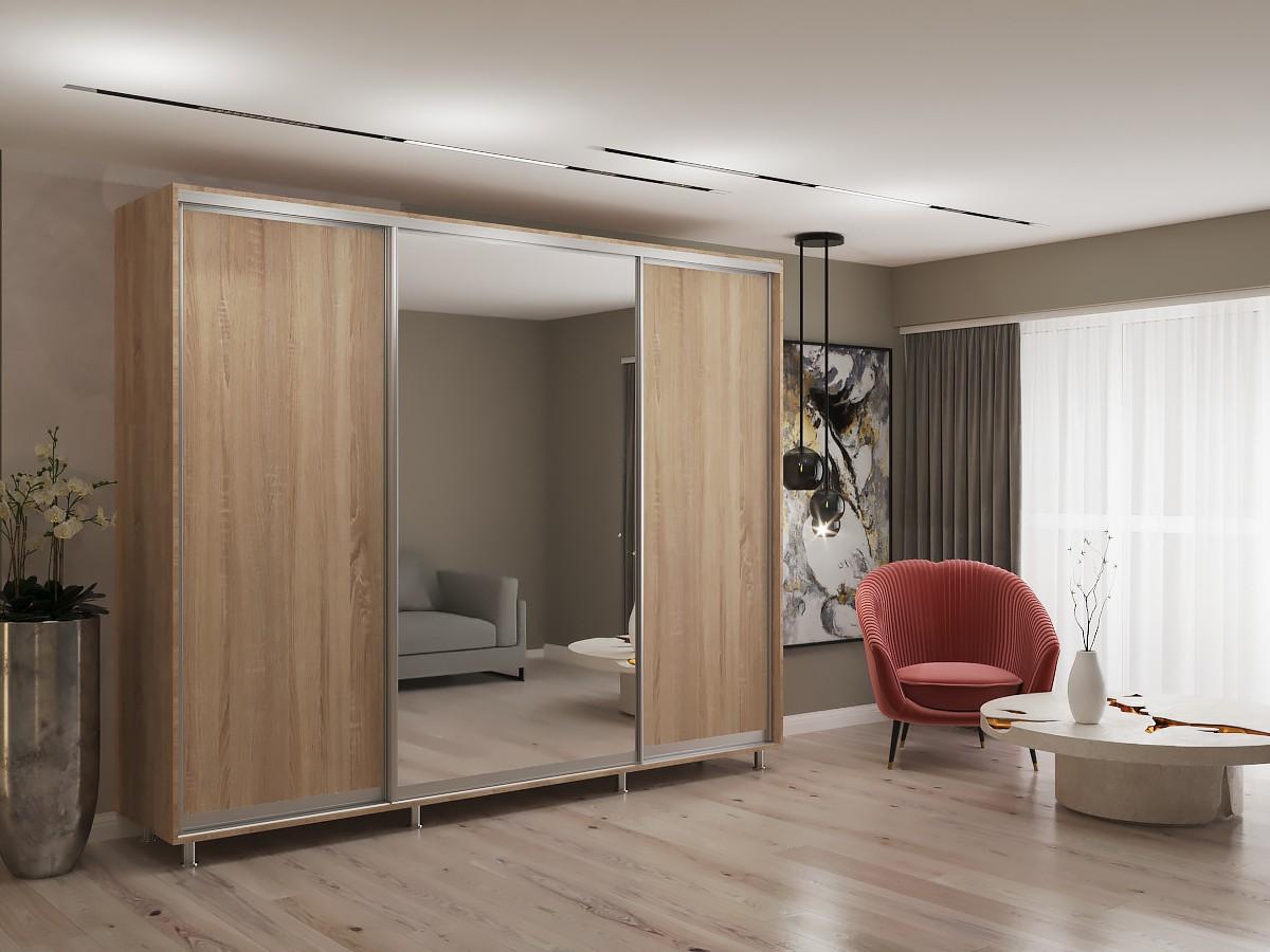 Dulap-cupe My-Style 2.8 x H2.4 m Pal + Oglinda Stejar Sonoma