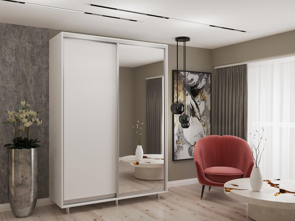 Dulap-cupe My-Style 1.2 x H2.2 m Pal + Oglinda Cenușiu