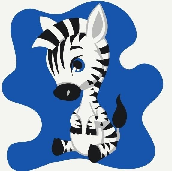 Tablou pe numere BrushMe Puiul de zebră (MBS040)