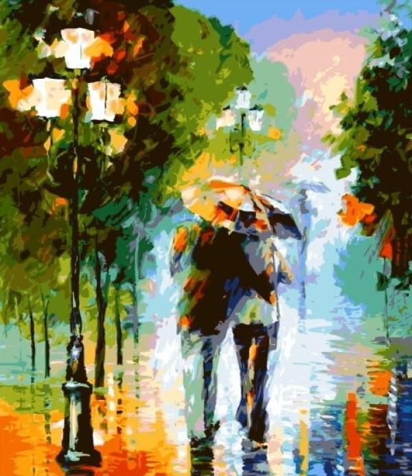 Tablou pe numere PRC Ploaie în oraș 03642