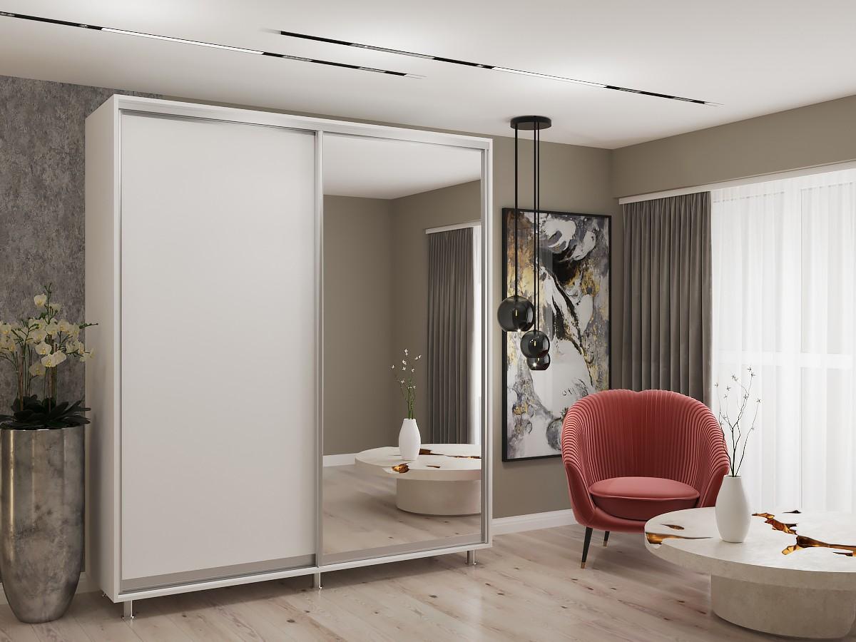 Dulap-cupe My-Style 2.1 x H2.1 m Pal + Oglinda Alb