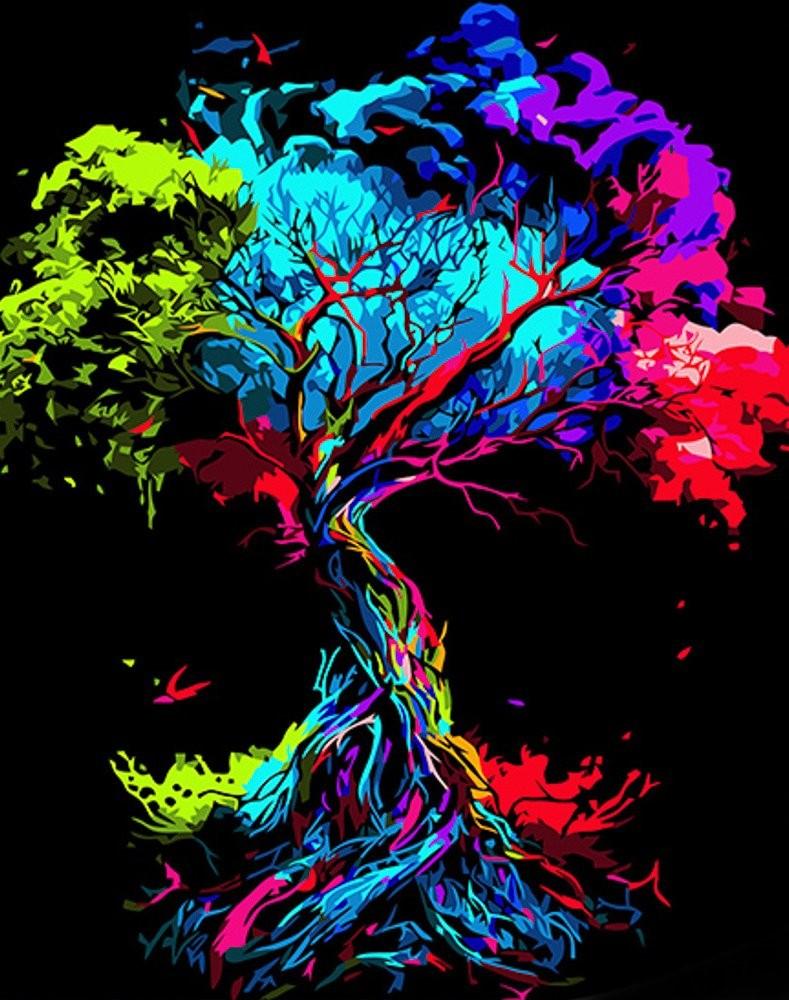 Tablou pe numere Strateg Copac curcubeu AH1014