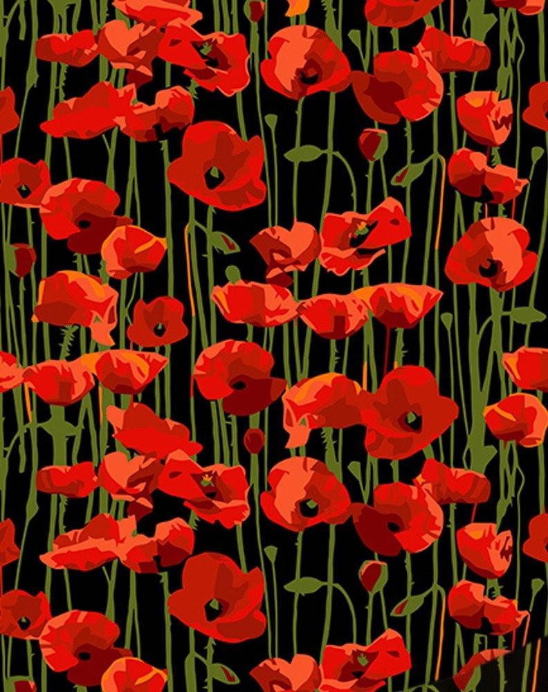 Картина по номерам Strateg Маковое поле AH1023