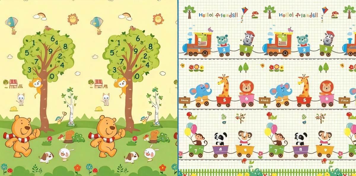 Covoras de joaca copii 4Play Animale/Tren 35815