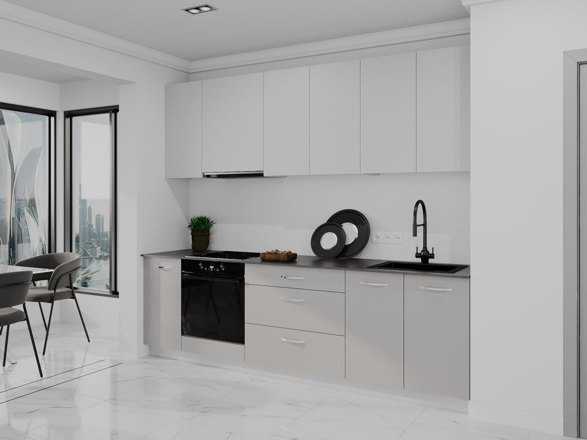 Кухонный гарнитур Bayro Spring 2.6 м Light Grey / Trend Grey