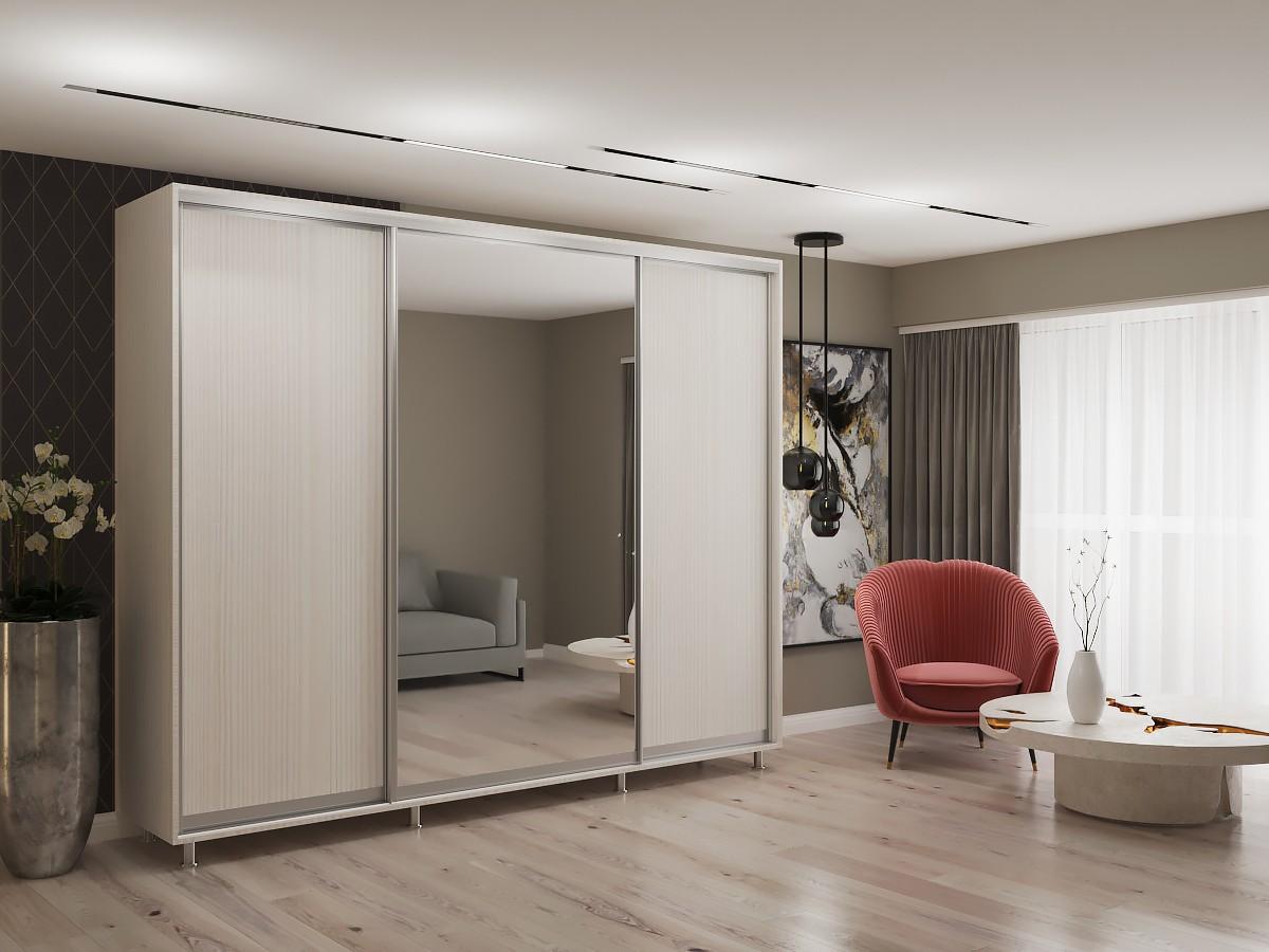 Dulap-cupe My-Style 2.8 x H2.0 m Pal + Oglinda Cenușiu