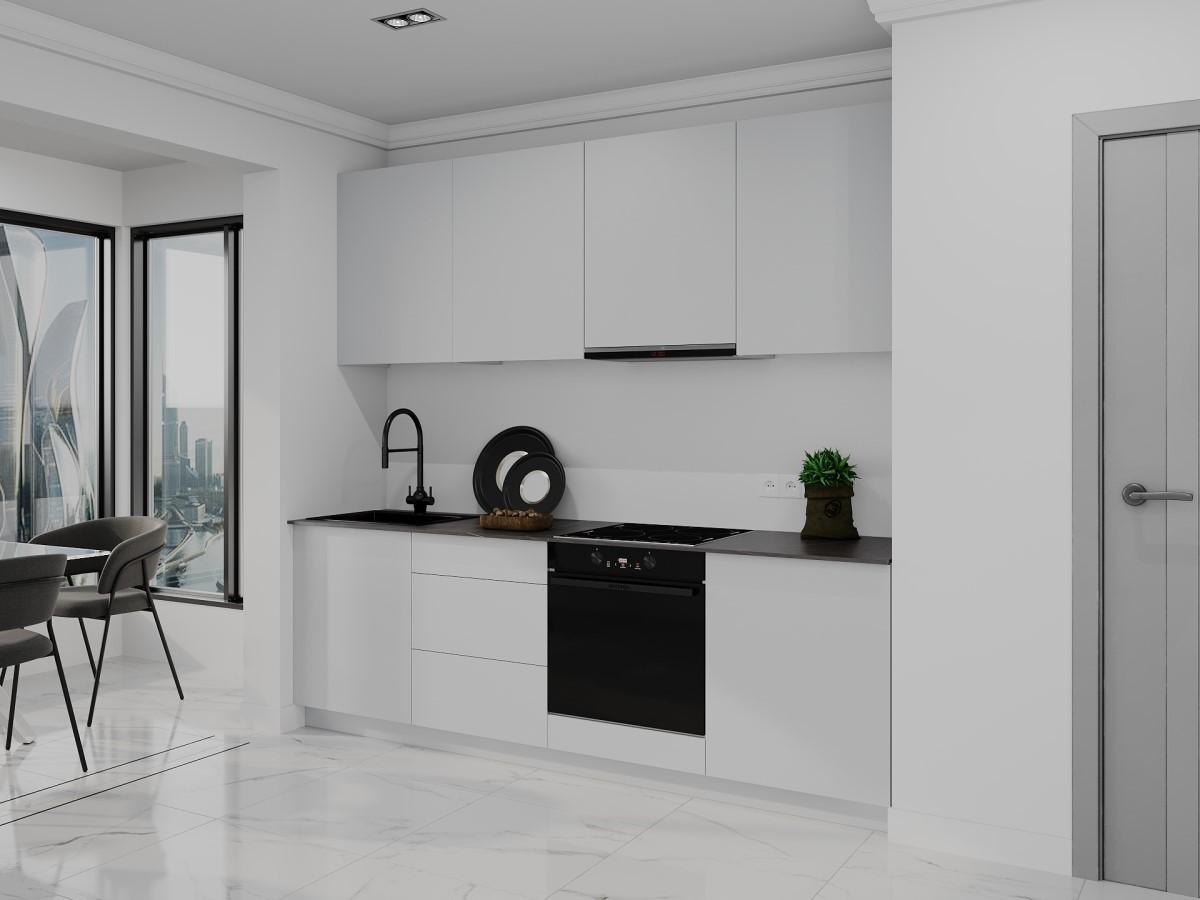 Set mobila bucatarie Bayro Spring 2.4 m Light Grey