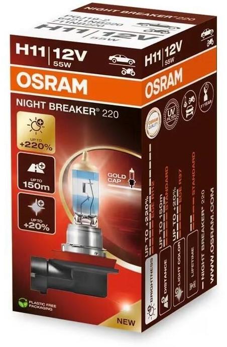 Lampa auto Osram 64211 NB220 +220% 55W 12V PGJ19-2 H11