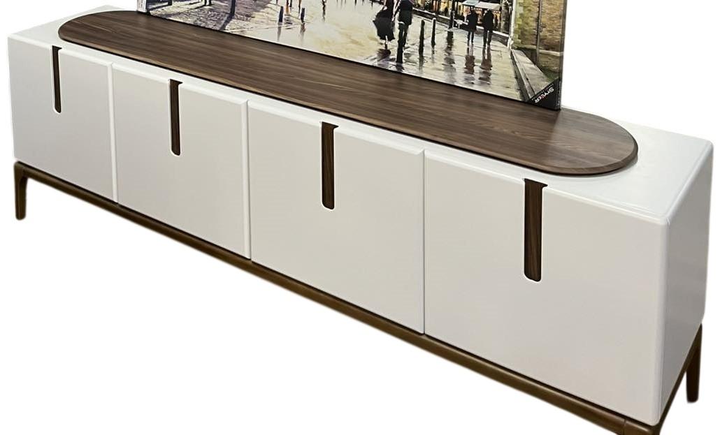 Tumba pentru televizor Pereflex Malibu Alb/Maro