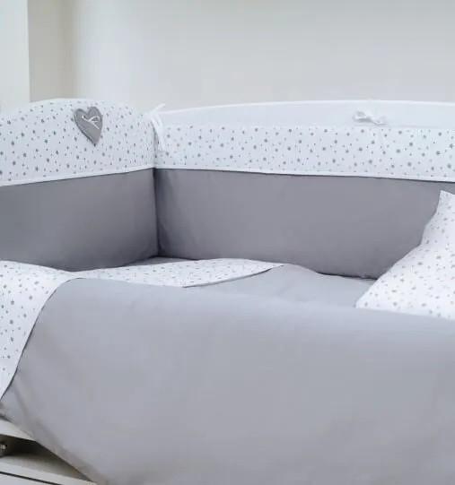 Lenjerie de pat PernaMea Confort Stele Gri (8 piese)