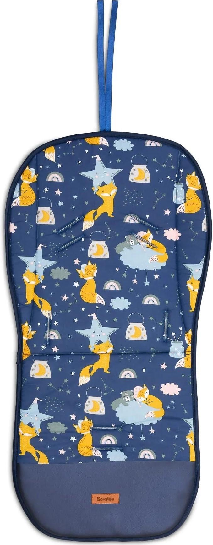 Матрасик для колясок Sensillo Velvet Liner Navy Foxes