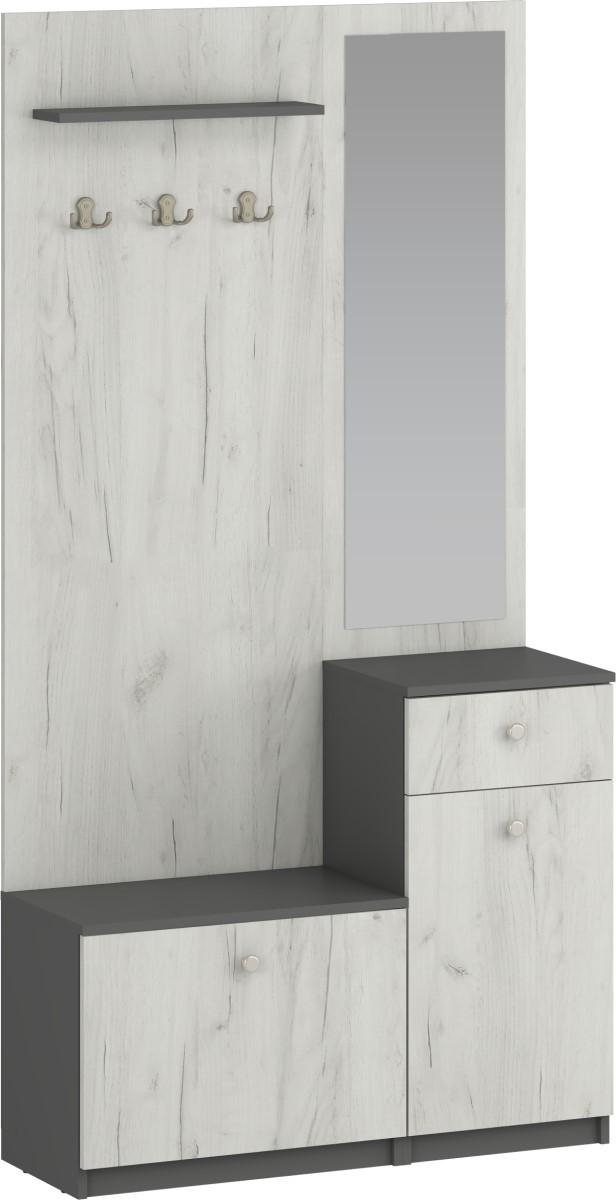 Прихожая Yasen Бристоль 2 Дуб Крафт Белый / Графит Серый