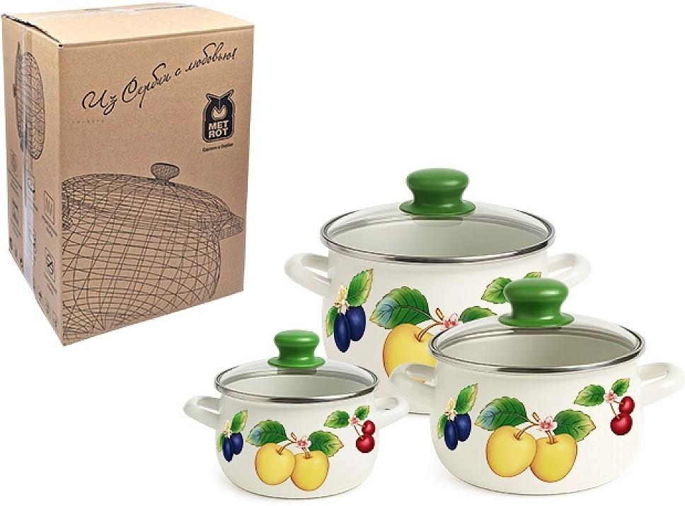 Set vase de gatit Metalac Fructe 3buc