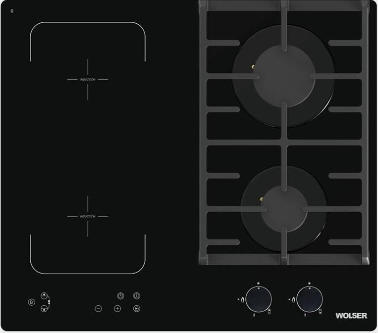 Встраиваемая варочная комбинированная панель Wolser WL-QX602G2IND Black