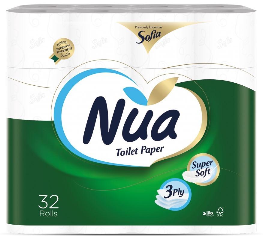 Туалетная бумага NUA 32рулона 3слоя 18.2m/500967/501390