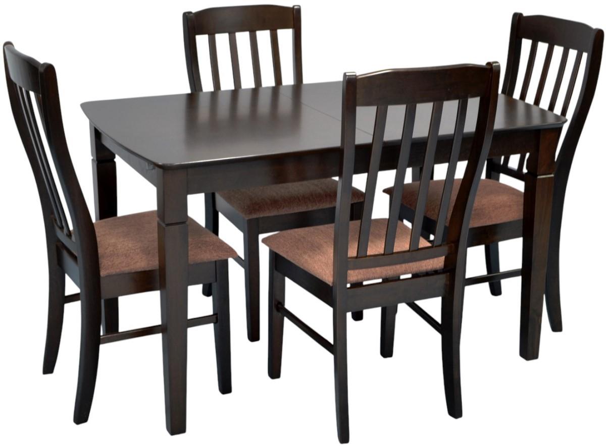 Set de masa si scaune Evelin HV-27V Chocolate + 4 scaune Wenyi Chocolate / F-789 Brown