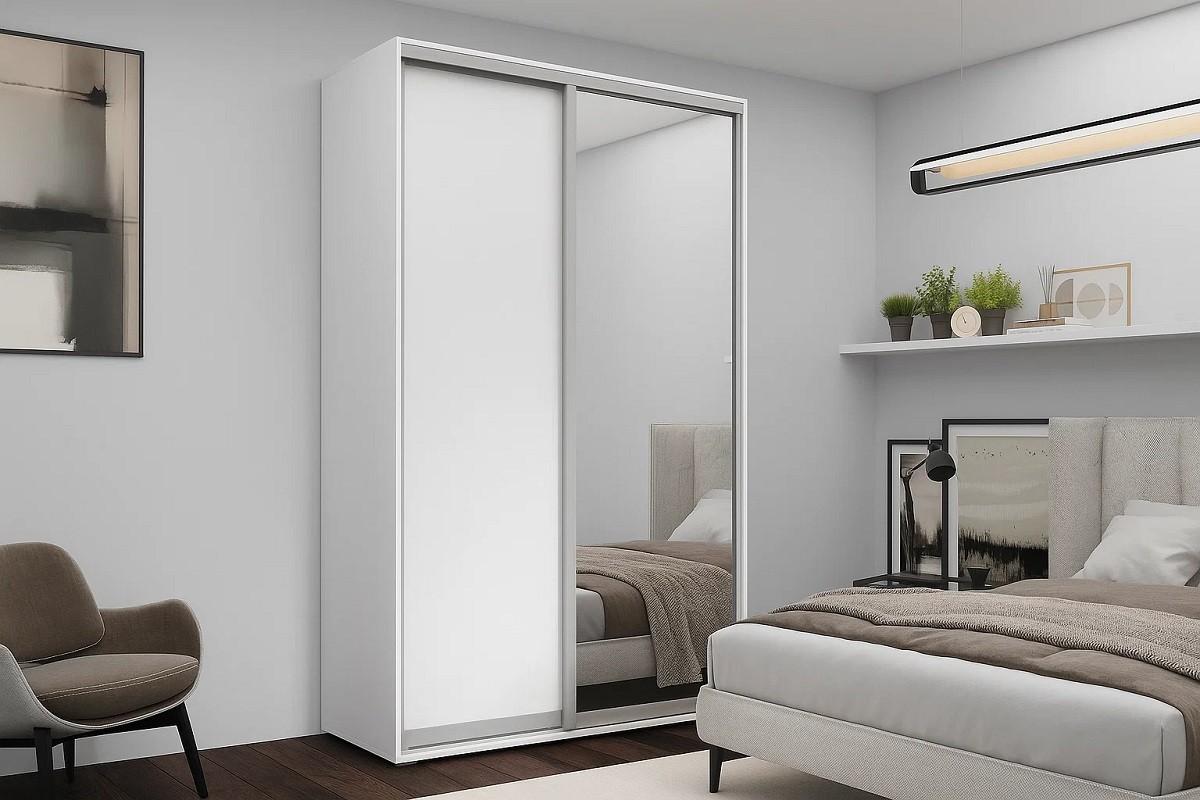 Dulap-cupe Nex Home 1xOglinda + 1xPAL Alb 180x60x220 cm