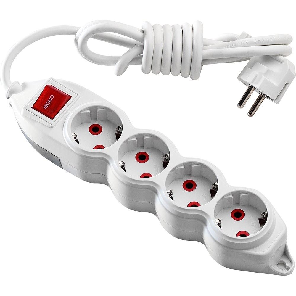 Prelungitor ORION 2m cu 4 prize impamantare/intrerupator (0280054)