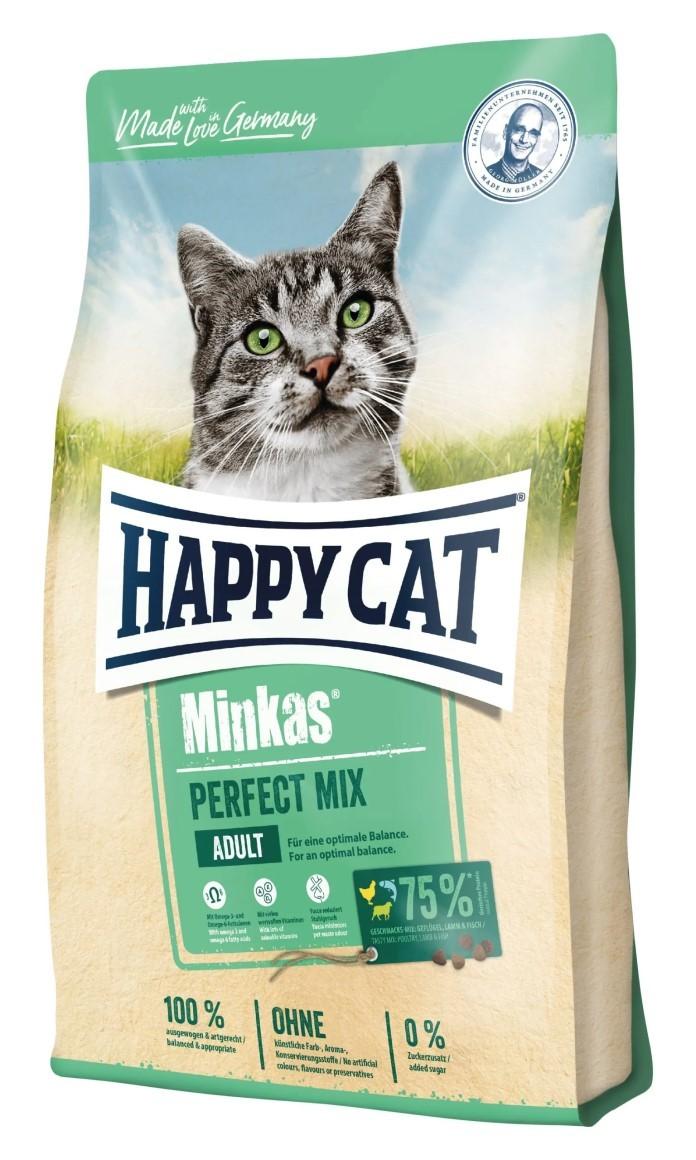 Hrana uscata pentru pisici Happy Cat Minkas Perfect Mix Geflugel, Fisch&Lamm 10 kg