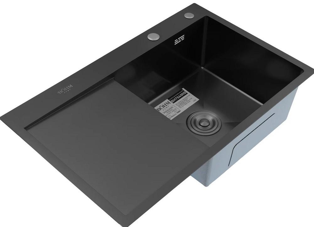 Кухонная мойка Bohm SUS304  78x49R-21.5 NANO-BLACK