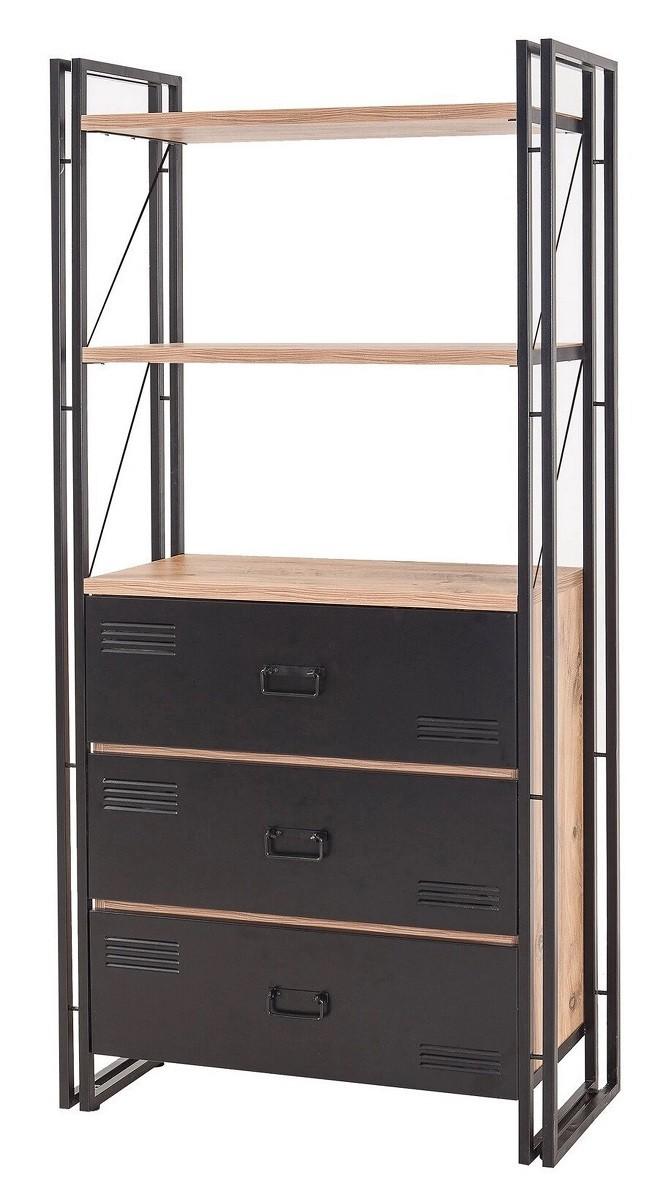 Стеллаж Trendy Cosmo Cortex Атлантическая сосна (Коричневый)/Черный