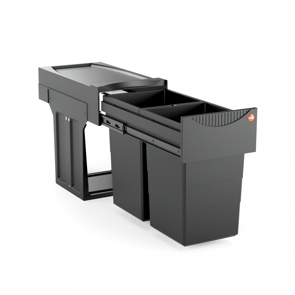 Мусорное ведро Hailo AS Tandem 15/15 Black Edition