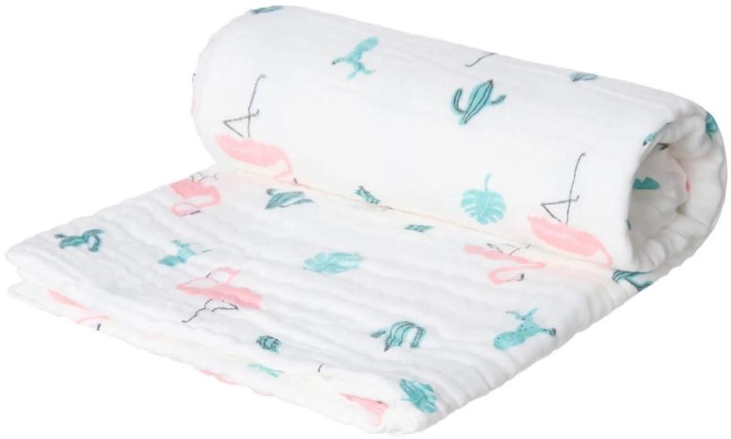 Одеяло Akuku Muselin Flamingos