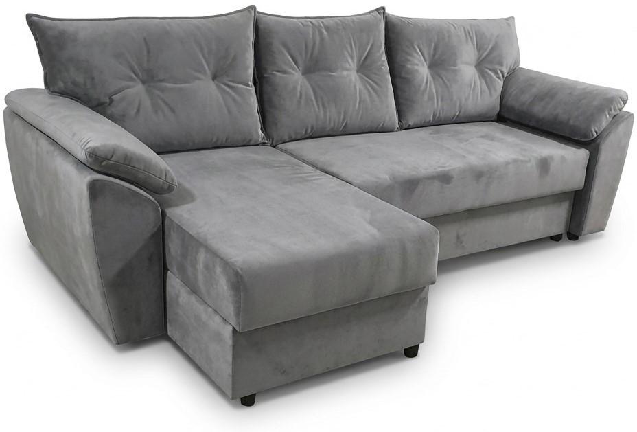 Угловой диван Aurus Viva 256x150 см (tick-tac) Серый