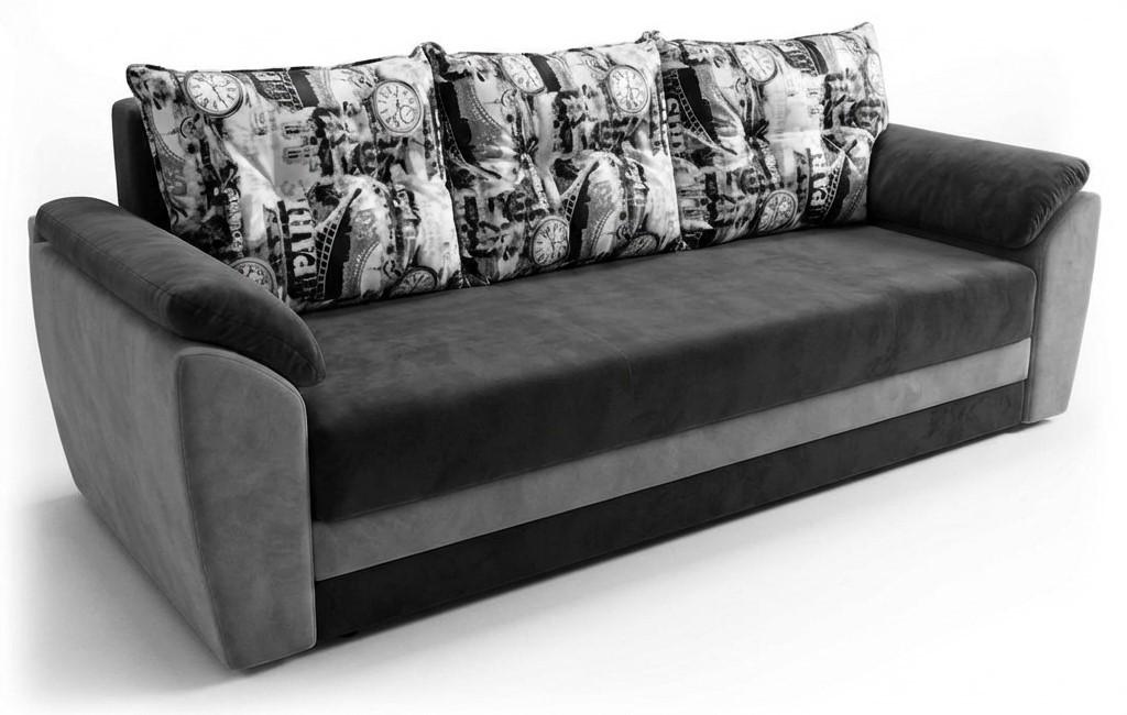 Canapea Aurus Viva 238 cm (delfin) Desen / Negru / Gri