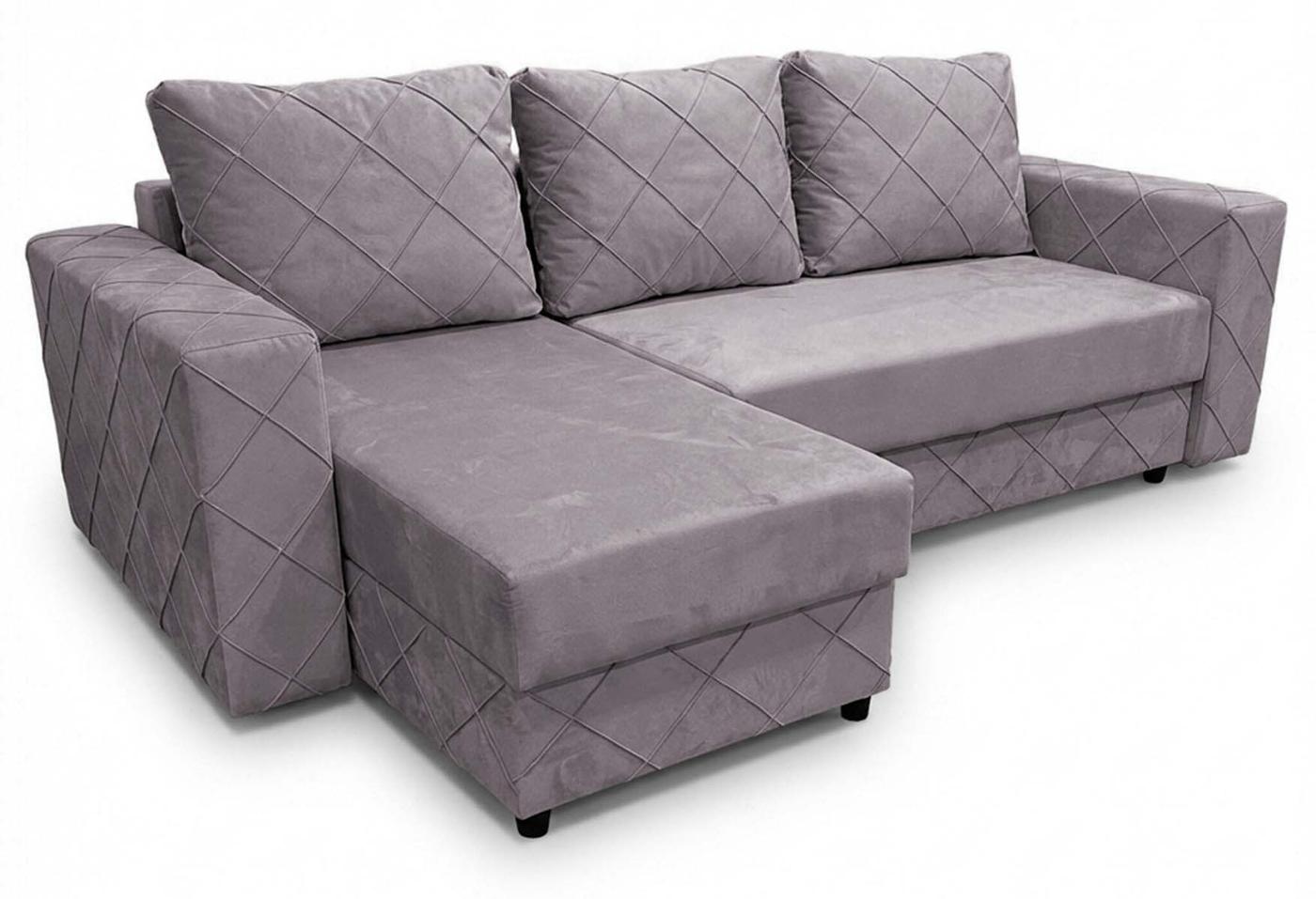 Canapea coltar Aurus Cristal 255x150 cm (tick-tac) Gri-Violet
