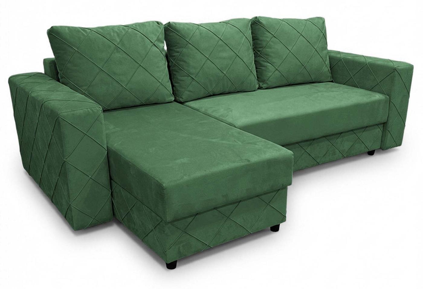 Canapea coltar Aurus Cristal 255x150 cm (tick-tac) Verde