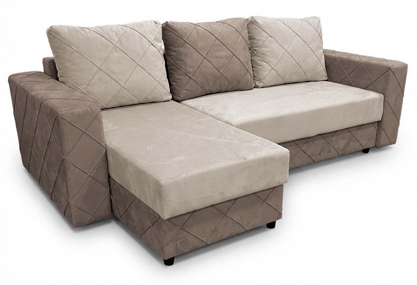 Canapea coltar Aurus Cristal 255x150 cm (tick-tac) Maro Deschis / Bej