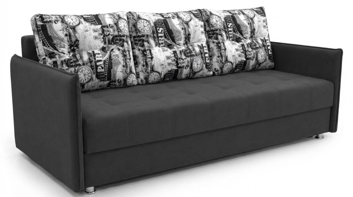 Canapea Aurus Lyia 210 cm (tick-tac) Desen / Negru