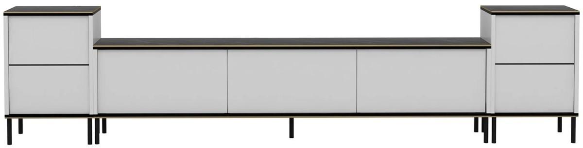 Tumba pentru televizor Trendy Imaj Alb/Negru/Auriu