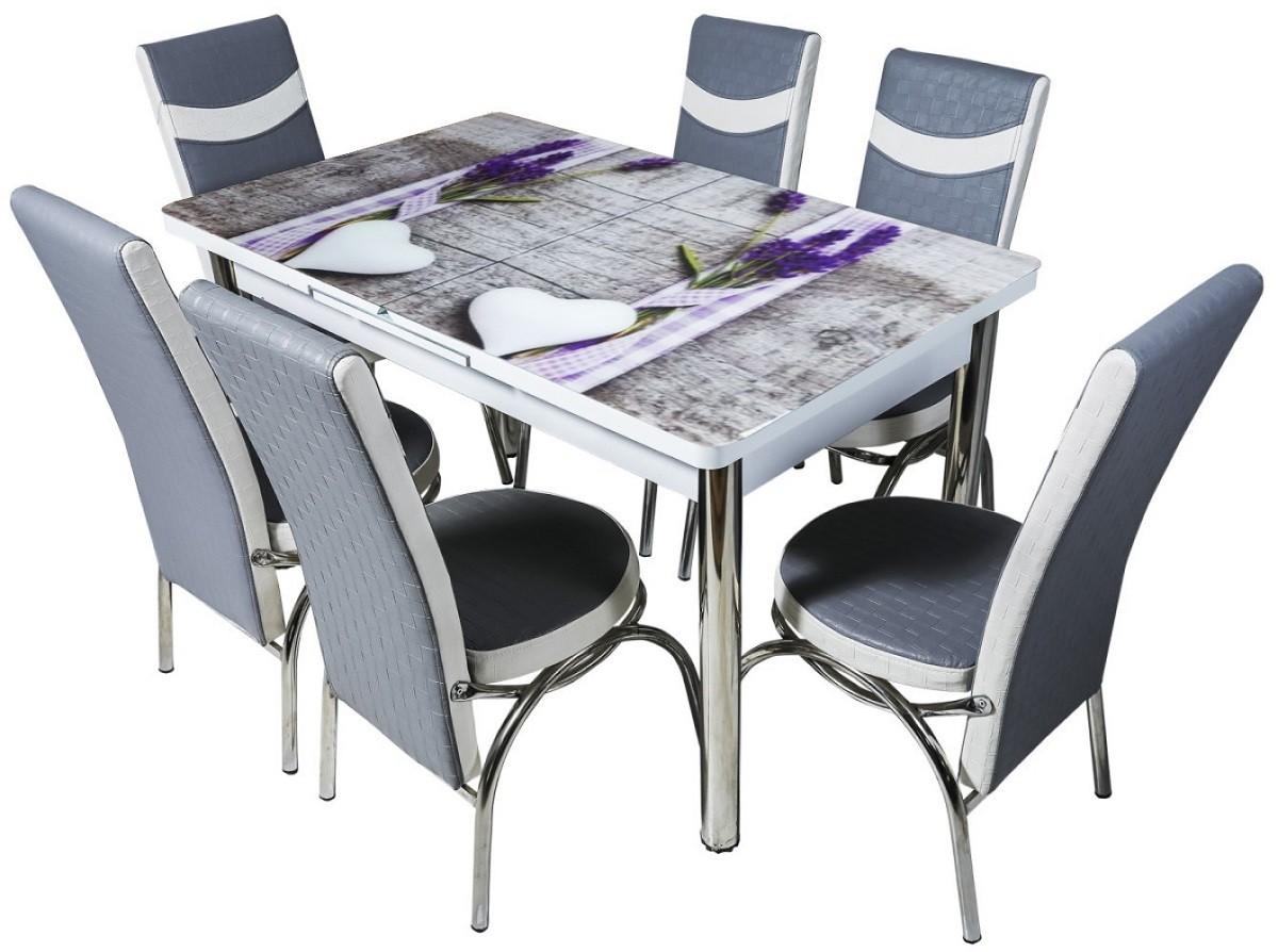 Set de masa si scaune Kelebek ES-03 (6 scaune)