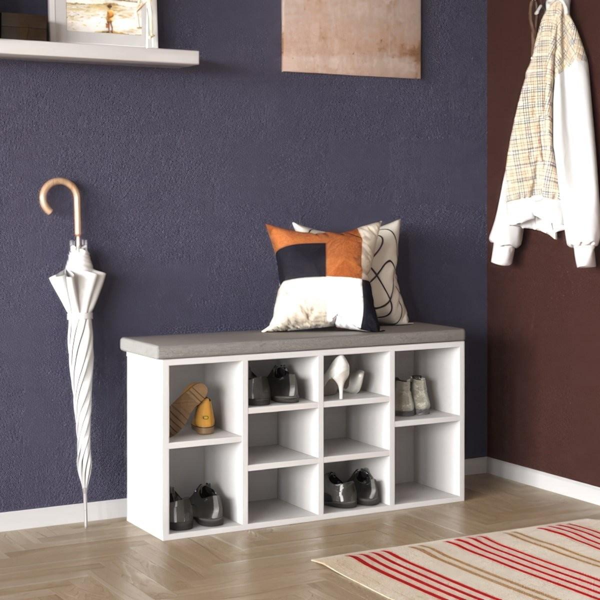 Raft pentru incaltaminte Mobildor Lux Aspect (105x30x48H cm) Alb